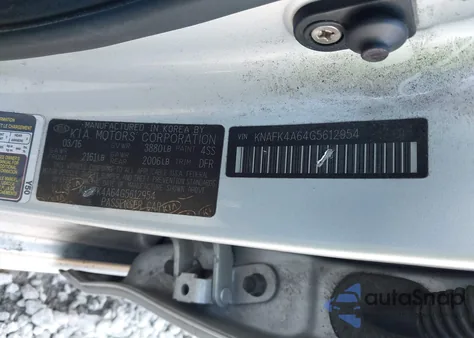 2016 Kia Forte Lx z USA, uszkodzony, nr VIN KNAFK4A64G5612954